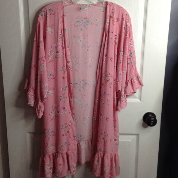 Plum Pretty Sugar XS/S Robe, Floral; Peonies & Mums; Quite Luxury, Girlhoodcore - Picture 2 of 7